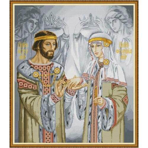 Joy Sunday Stamped Cross Stitch Embroidery Needlework Kits Wedding DMC Counted Patterns Decor Fabric Thread11CT 14CT Printed Set