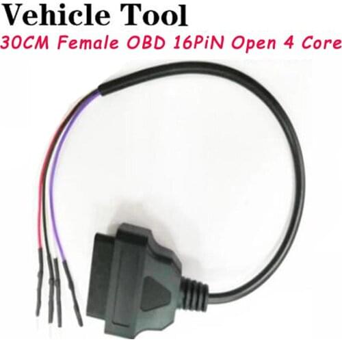 A Male Female Open Cord Flat 16Pin OBD2 Extender OBD 16 Pin Male To Dual Female Y Splitter Elbow OBDII Extension Connector Cable