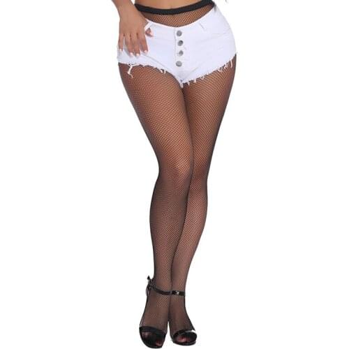 Mini Hole Fishnet Socks Woman Sexy Lingerie Pantyhose Erotic Stockings Jeans Bottoming Mesh Open Crotch Intimate for Sex