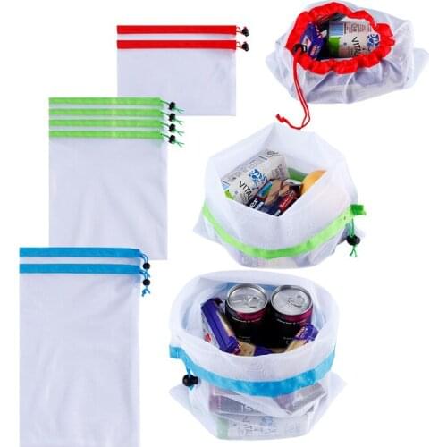 1 Pcs/3 Pcs Reusable Grocery Shopping Fruit Vegetable Toys Storage Mesh Produce Bag Kitchen Storage Mesh Bag