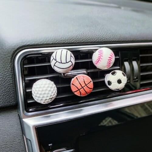 Cartoon Mini Football Car Air Freshener Perfume Clip Mini Basketball Car Air Vent Clip Cute Ball Auto Accessories Interior Decor