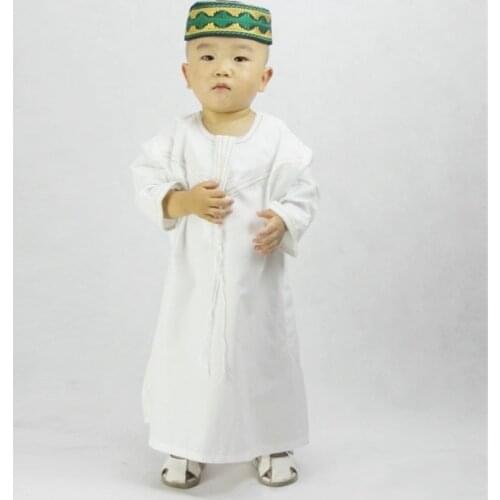 Jubba Thobe Boys Islamic Clothing Kids Muslim Thobe Arab Abaya Robes for Baby Boy Kaftan Islam Child Clothes Toddler 1-3 Years