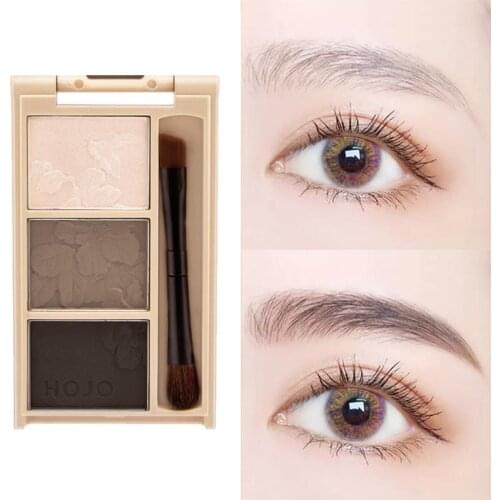 3 Colors Eyebrow Powder Set With Two Side Head Brush Easy to Color Draw Natural Thin Brows Makeup No Smudge Long-lasting TSLM2