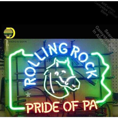 Rolling rock Neon Sign neon Signs Pride Glass Tube neon lights Recreation Room Home Windows Iconic Sign ub world series lighter
