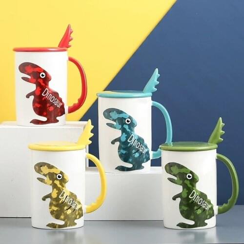 New Jurassic dinosaur Mug cute cartoon ceramic cup practical large capacity creative water cup