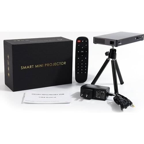 P8 Mini Portable DLP Android 9.0 1080P Full HD Projector 1GB RAM 8GB ROM 2.4G 5G WiFi Miracast Airplay 4K Home Cinema