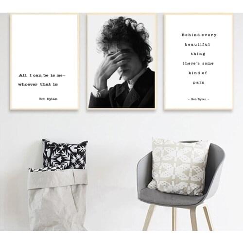 Rock Musician Bob Dylan Inspiring Quote Poster Living Sofa Wall Decor Quality Canvas Painting Art Decor Picture Home Decor A978