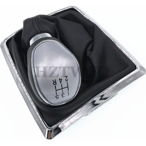 High Quality Silver Manual Gears 1 2 3 4 5 R Speed Gear Shift Knob With PU Leather Boot For Ford Focus 2005-2012