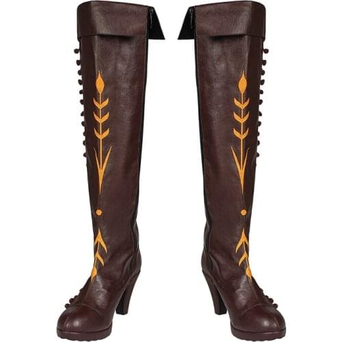 Snow Queen 2 Cosplay Costume Princess Anna Black Long Boots Fashion Halloween Party High Heel Shoe Feet Accessories