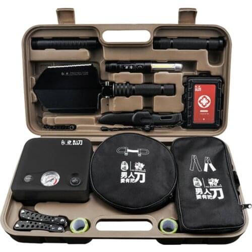 HX OUTDOORS Rescue Multi Hunting Multifunctional Family Combination Tools Outdoor Tool Camping Car Tools With Box Dropshipping
