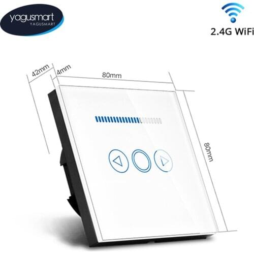 Yagusmart UK WiFi Smart Dimmer Switch Neutral Required RF Touch Panel Wireless AC110~240V LED Wall Light Switch