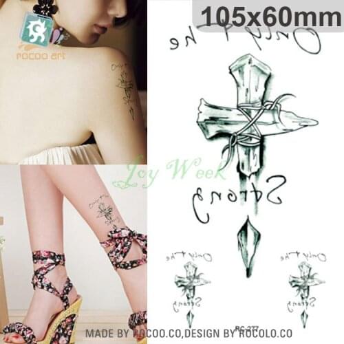 Waterproof Temporary Tattoo Sticker on body bundled cross tatto stickers flash tatoo fake tattoos for girl women men