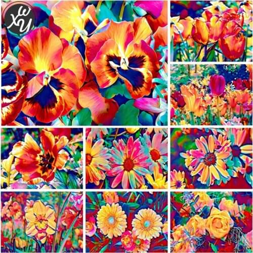 WEIWEI Full Diamond Painting Kits Colourful Flowers Mosaic Cross Stitch Diamond Embroidery Picture of Rhinestone Home Decoration
