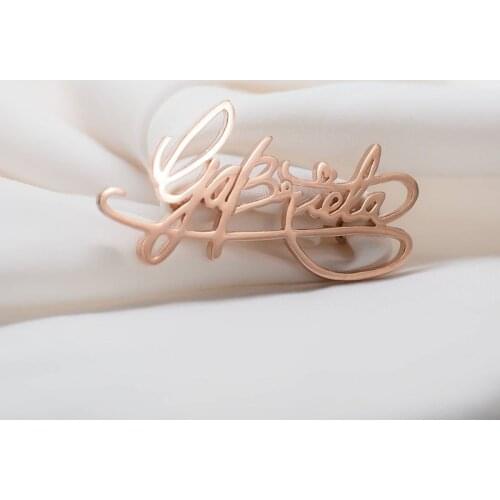 Fashion Wedding Jewelry Brooch Custom Broche Stainless Steel Cute Name Brooches for Women Girl Friends Christmas Gift