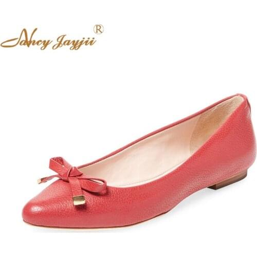 Women Ladies Flats Shoes Solid Slip-On Pointed Toe Butterfly-knot Basic Party Fashion Leisure Elegant Mature Nancyjayjii 2019