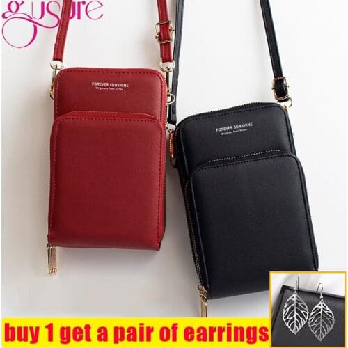 Gusure Crossbody Shoulder Bag for Women Daily Use Small Card Phone Holder Mini Messenger Bag Girls Wallet