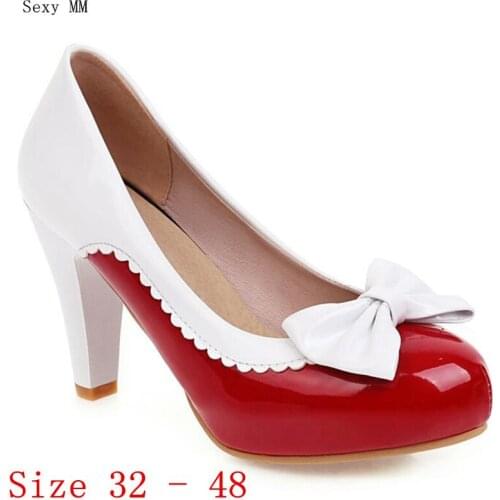Women High Heel Shoes Platform Pumps Woman High Heels Party Shoes Kitten Heels Small Plus Size 32 33 -40 41 42 43 44 45 46 47 48