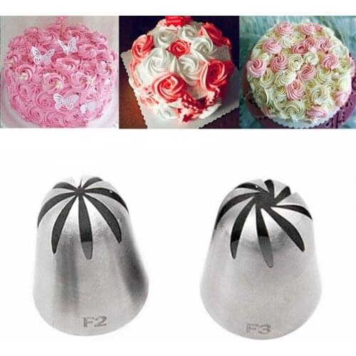 Baking Accessories 1 / 2PCS Russian Icing Piping Cupcake Nozzle Cream Pastry Decorating Tip Sets Muffin Cake Decorators