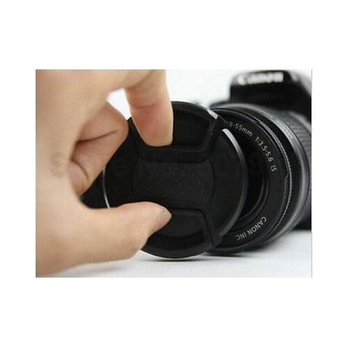 100PCS 37mm 40.5MM 46MM 49 55MM 58MM 62mm 67mm 72mm 77mm 82MM Center Pinch Snap-on Front Lens Cap For Camera Lens Filters