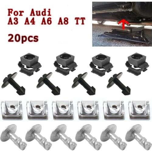 20PC Engine Under Gearbox Cover Clips Undertray Shield Body Splash Guard Fastener Screw For Audi A3 A4 B5 B6 B7 A6 A8 TT Mk1 Car