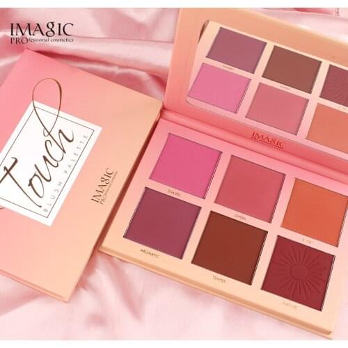 6 Colors Blush Pallete Face Mineral Pigment Pink Cheek Blusher Contour Powder Bright Skin Multi-function Makeup Lasting Cosmetic