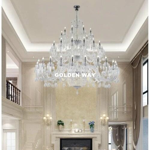 Free Shipping Modern Crystal Chandelier Clear Chandelier lustres de cristal Decorative 50arms D190cm LED Room Chandelier Lights