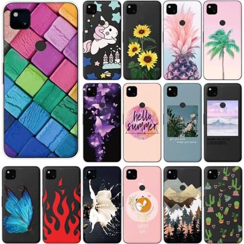 For Google Pixel 4a Case Silicone TPU 5.81" Phone Cases For GooglePixel 4a Cute Transparent Shockproof Back Cover Fundas Coque