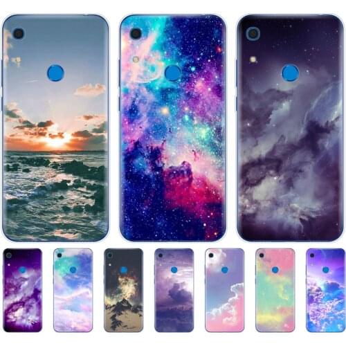 Silicon phone cover case for huawei p40 lite E p40 pro coque for huawei Y7P Y6S Y9S NOVA 5T clouds art cute kawaii sky space