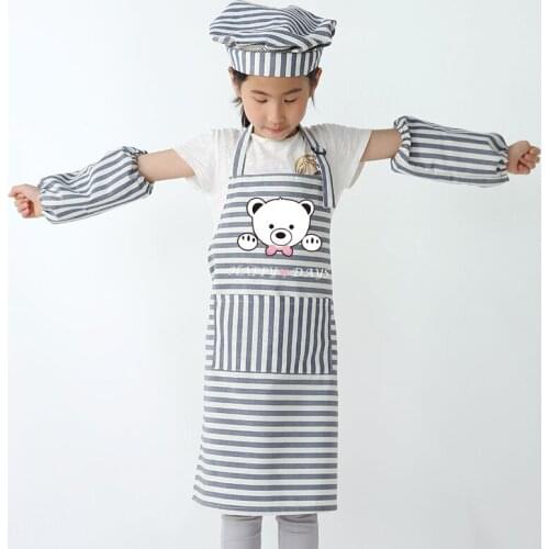 Childrens fashion striped parent-child apron kitchen chores cleaning art gallery painting sleeveless apron