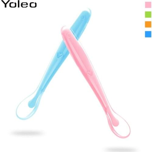 Baby Spoons Feeding Soft Silicone Feeding Spoon Feeder Children Dishes Tableware Flatware Baby Spoon Set baby gadgets