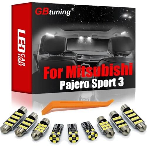 GBtuning Canbus LED Interior Light Kit 16Pcs For Mitsubishi Montero Shogun Pajero Sport 3 III KS 2016-2020 Car Reading Dome Lamp