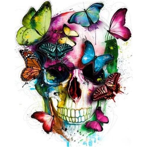 DIY Digital Painting By Numbers Package The skeleton butterfly oil painting mural Kits Coloring Wall Art Picture Gift frameless