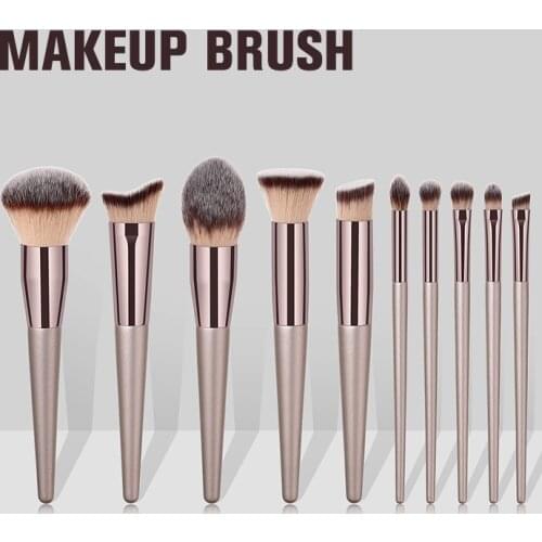 2020 New Champagne Makeup Brushes Set Professional Make Up Brush Foundation Brush Eye Shadow Blush Lip Cosmetics Beauty Tools