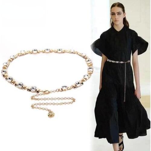 New Sexy Womens Belt Candy Diamond Waist Chain Rhinestone Inlaid Metal Fashion All-match Decorative Belt Fine Waist Chain