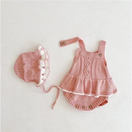 Baby Girls Clothes Winter Knitted Baby Romper Jumpsuit Sleeveless Infant Girls Romper Newborn Baby Onesie Clothes Girl Overalls