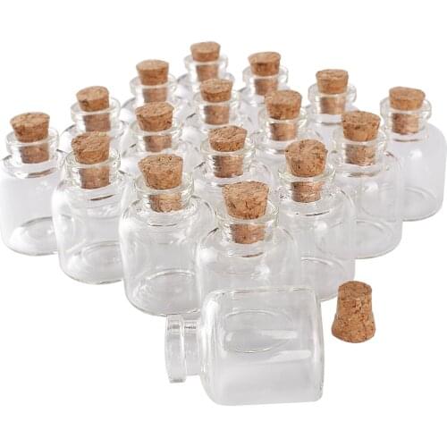 Wholesale 100 pieces 4ml 22*28mm Glass Bottles with Cork Stopper Mini Glass Jars Glass Vials for DIY Crafts Gift