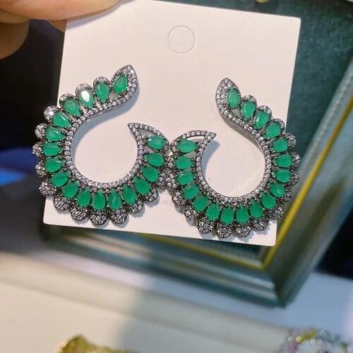 38MM Original Luxury AAA Cubic Zirconia Brand New Multicolor Waterdrop Big Stud Earrings for Women Gift for Drop shipping E7747