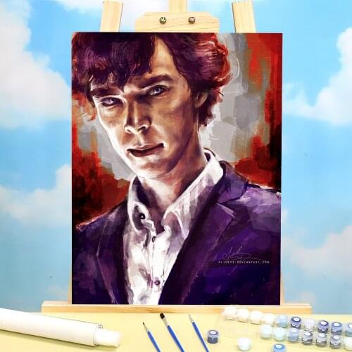 Portrait Sherlock Coloring By Numbers Painting Complete Kit Oil Paints 50*70 Picture By Numbers Photo Handiwork