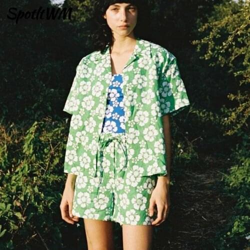 SpotLtWM Casual Lounge Wear Plaid Shorts Suits Women Short Sleeve Shirt And Mini Shorts Two Piece Set Summer Beach Tracksuits
