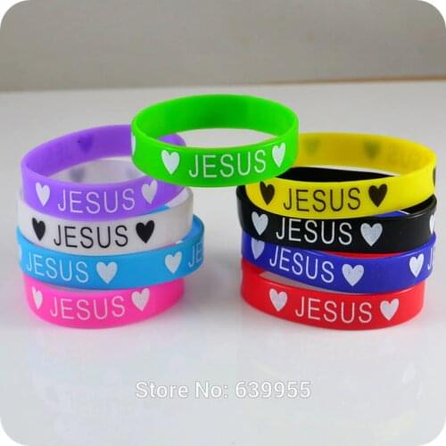 10x Heart JESUS silicone Bracelet wristband Catholic Christian Orthodox Religious Fashion Jewelry