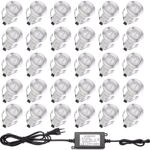 Waterproof Weatherproof Outdoor Decorative Lighting Fixtures under Stair Light Underground Lamps DC12V 0.4W 30pcs/set B111-30
