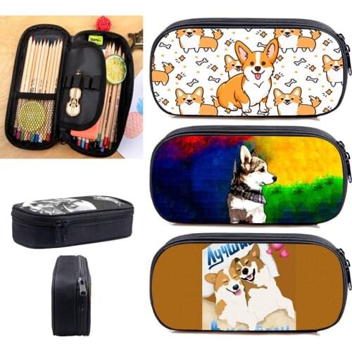 Welsh Corgi Pembroke Beauty Case Women Anime Zipper Cute Dog Make Up Box Storage Pencil Box Girls Cosmetic Case Gifts Stationery