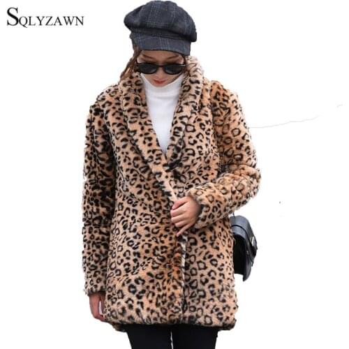Winter Leopard Faux Fur Warm Soft Teddy Jacket Women Fleece Furry Shaggy Cardigan Female Fashion Streetwear Long Coat Plus Size