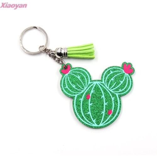 10pcs) Acrylic Mouse Head Cactus For Earrings Party DIY Glitter UV Jewelry Accessories Keychain
