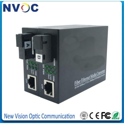 100KM,10/100/1000M Single Fiber,Single Mode,SC,External Power Supply,Euro Charger,Gigabit Ethernet Fiber Media Converter