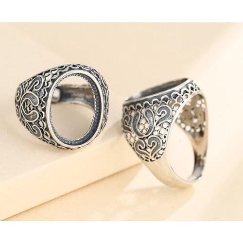 12.5*17mm 925 STERLING SILVER Semi Mount Bases Blanks base blank Pad rings ring Setting set diy men A5545