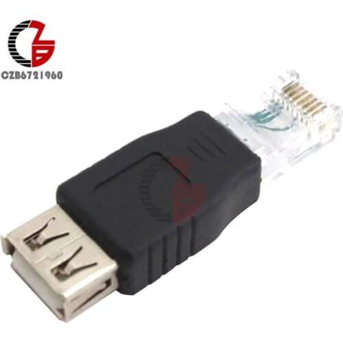2Pcs USB A Female To 10/100Mbps Ethernet LAN RJ45 Male Network Adapter Connector