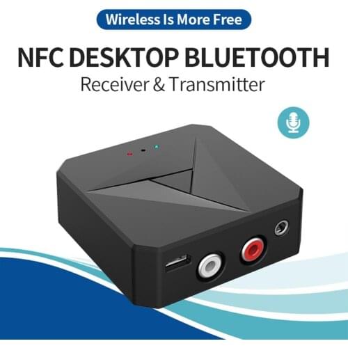 2 in 1 Wireless Bluetooth Receiver Transmitter Audio Adapter 3.5mm AUX Jack Music Adapter Handsfree Call NFC Car Kit