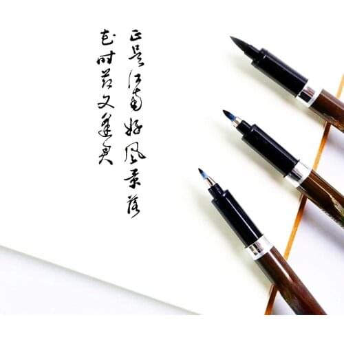 3PCS/set Brush Pen Calligraphy Pen Chinese Words Learning Stationery StudentArt DrawingMarker Pens School Supplies