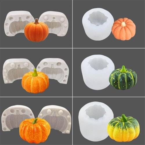 DIY 3D Pumpkin Silicone Mold For Halloween Decor Party Decorative Mousse Cake Baking Mould Non-stick Reusable Pumpkin Molds